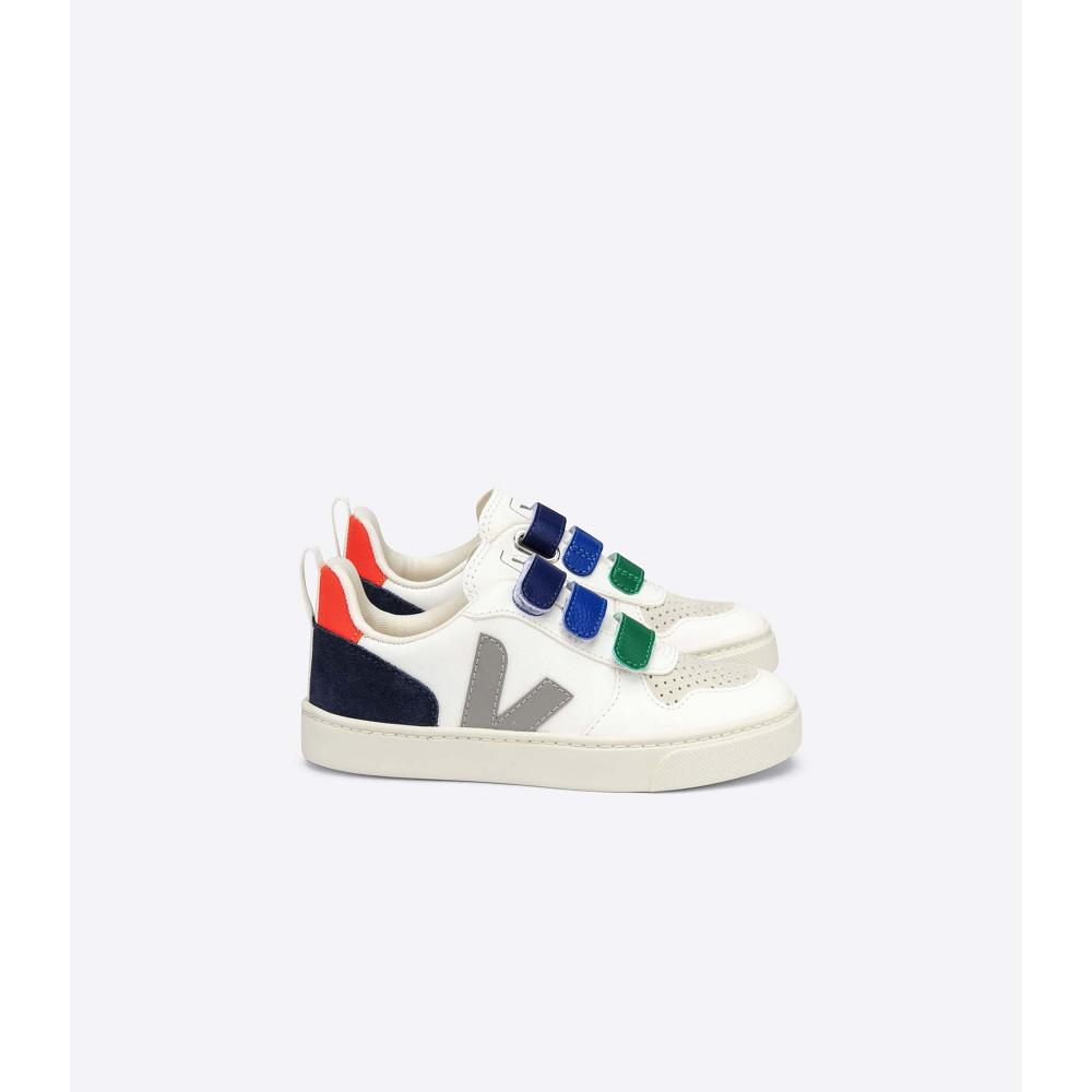 Veja V-10 CHROMEFREE Schoenen Kinderen White/Blue | BE 742NWY